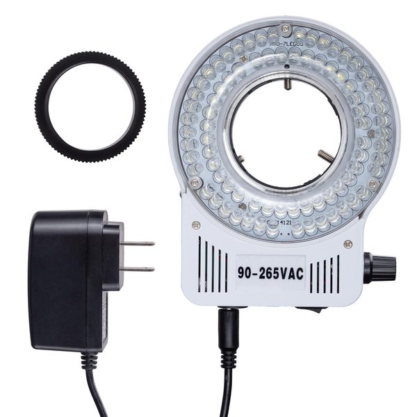 Amscope 80 LED Compact Ring Light with Built-in Dimmer for Stereo Microscopes LED-80S